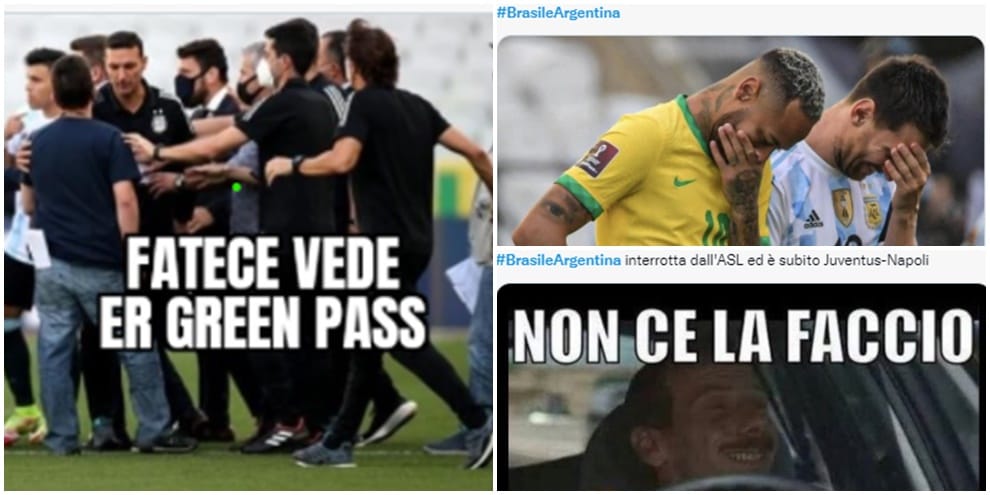 Brasile-Argentina interrotta: sui social spuntano i meme