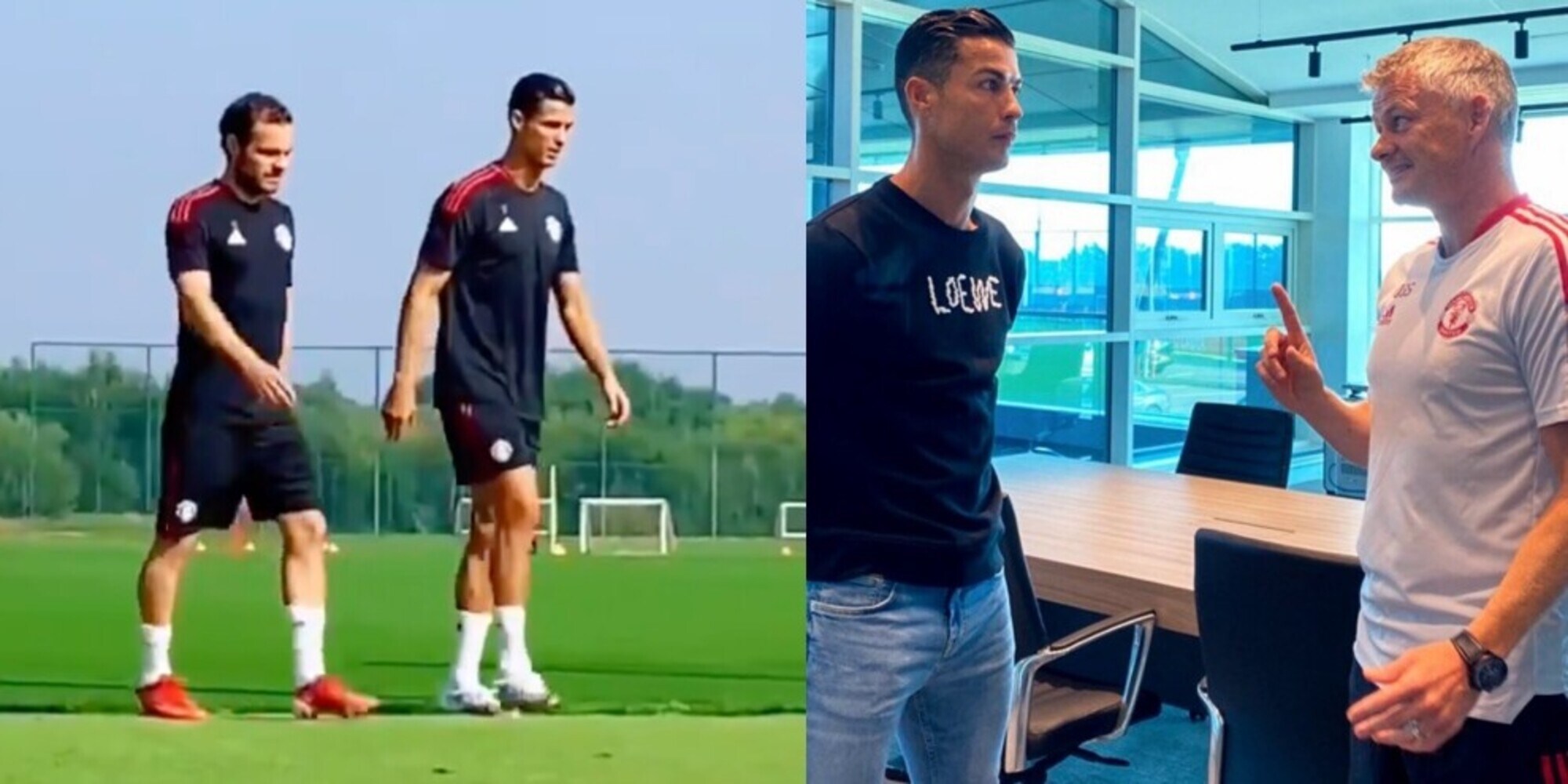 Manchester United, ecco Ronaldo: colloquio e allenamento