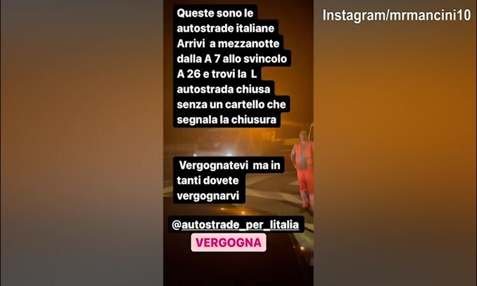 Mancini sbotta contro i lavori in autostrada: “Dovete vergognarvi"