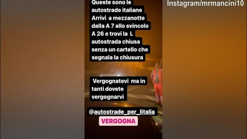 Mancini sbotta contro i lavori in autostrada: “Dovete vergognarvi"