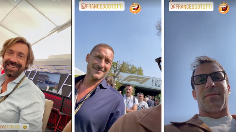F1, A Monza Del Piero si diverte con Pirlo e Totti!