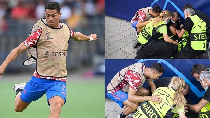 Cristiano Ronaldo manda ko una steward... con un tiro!