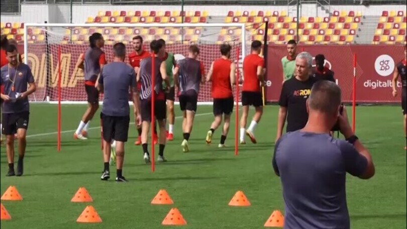 Roma, allenamento a Trigoria per preparare la gara con il Cska Sofia