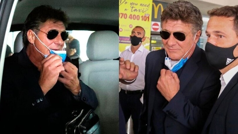 Cagliari, Mazzarri è il nuovo allenatore: l'arrivo in aeroporto