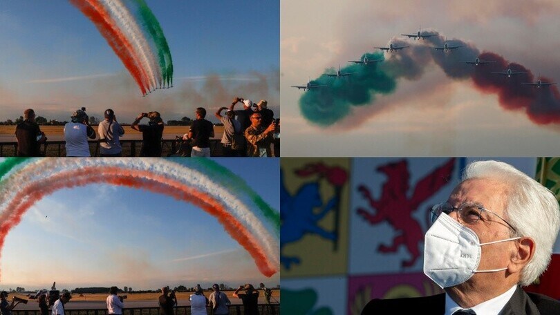 Le Frecce Tricolori incantano anche Mattarella