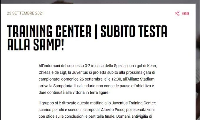 La Juve verso la Samp, in porta Perin