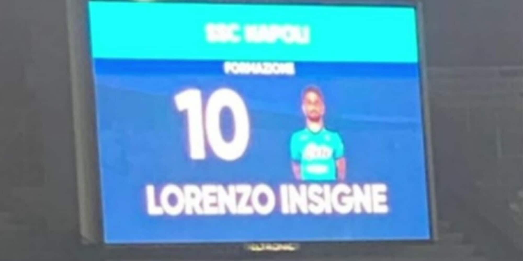 Insigne col 10 di Maradona: che errore nel tabellone