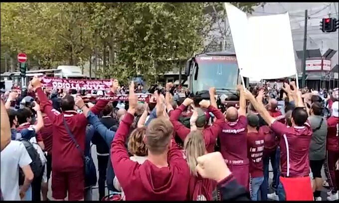 Torino-Juve: arriva il pullman del Toro