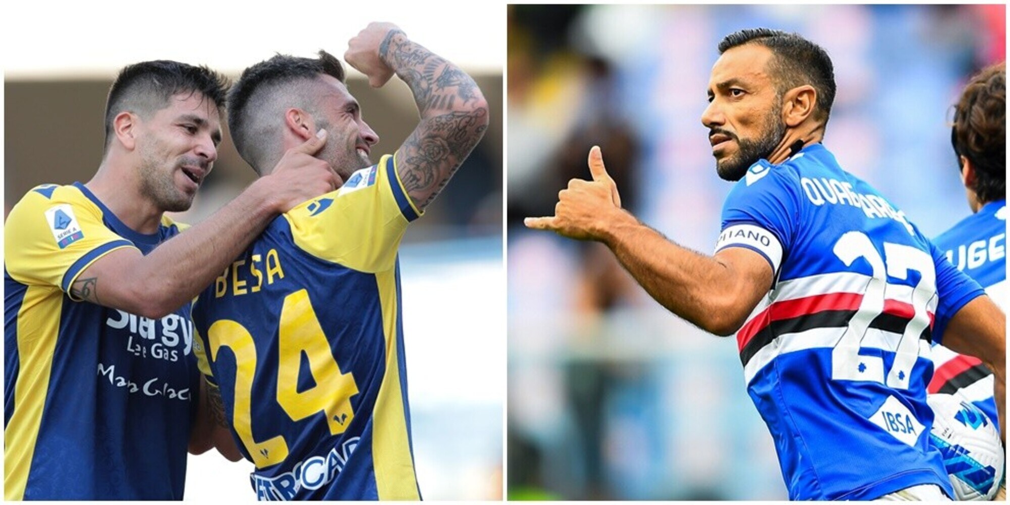 Poker Verona con lo Spezia, spettacolare pari tra Sampdoria e Udinese