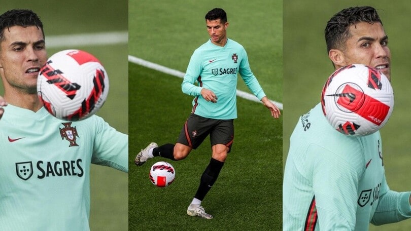 Cristiano Ronaldo, che giocate durante l'allenamento col Portogallo!