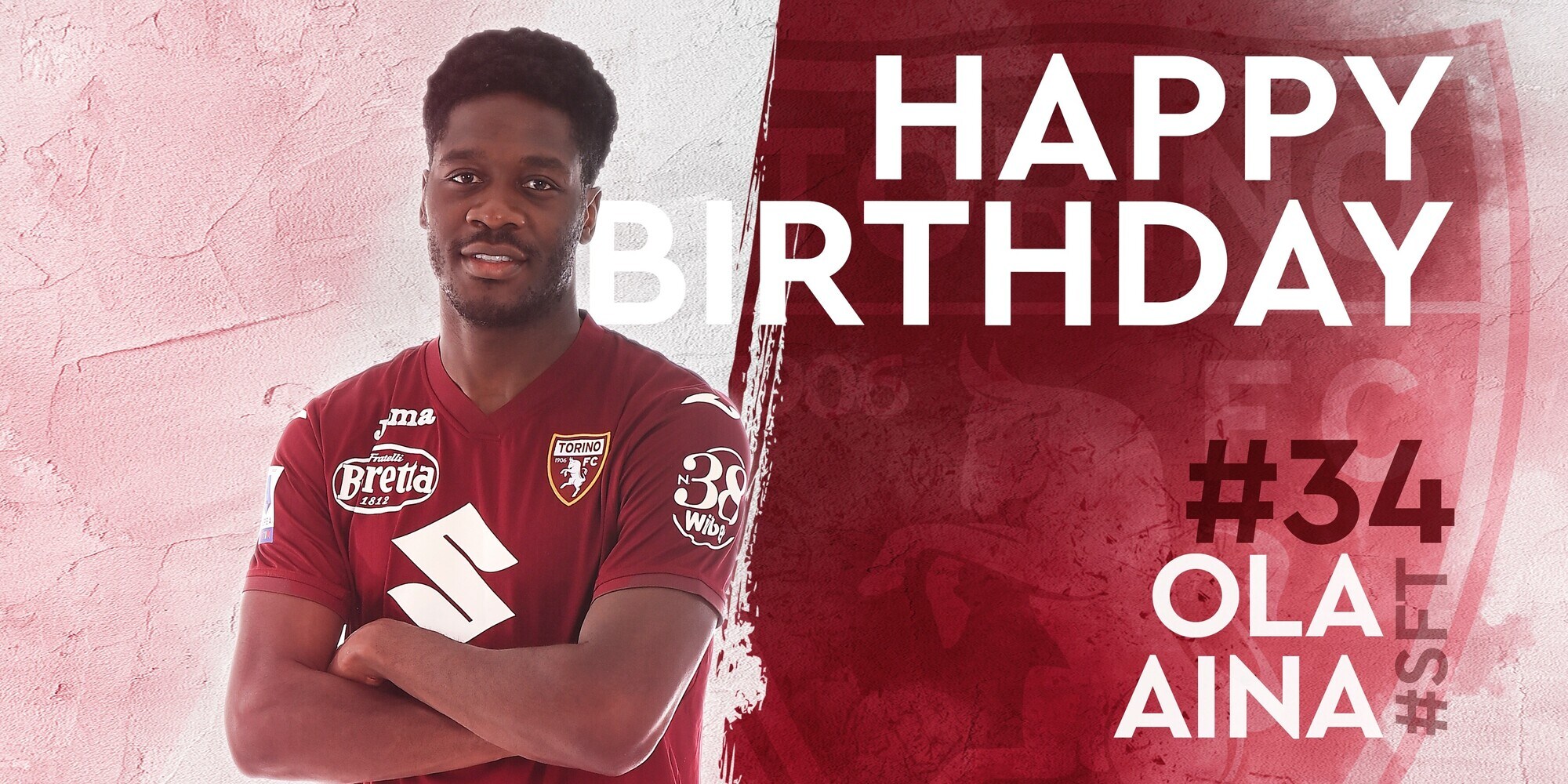 Ola Aina compie 25 anni: gli auguri speciali del Torino