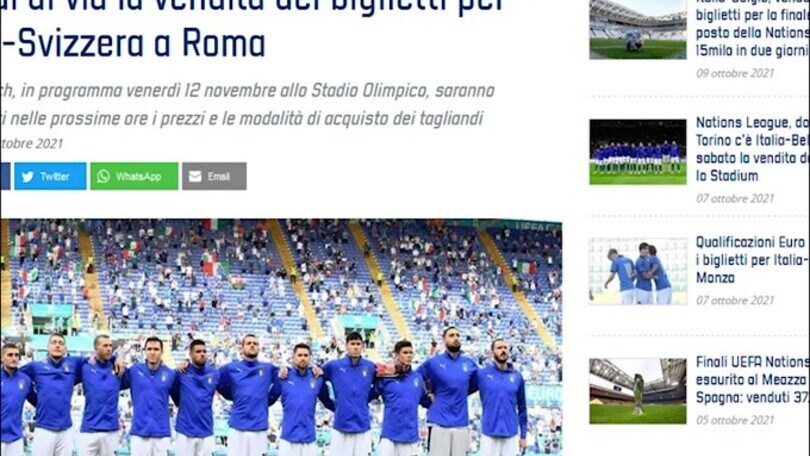 Ufficiale, verso Qatar 2022: Italia-Svizzera a Roma