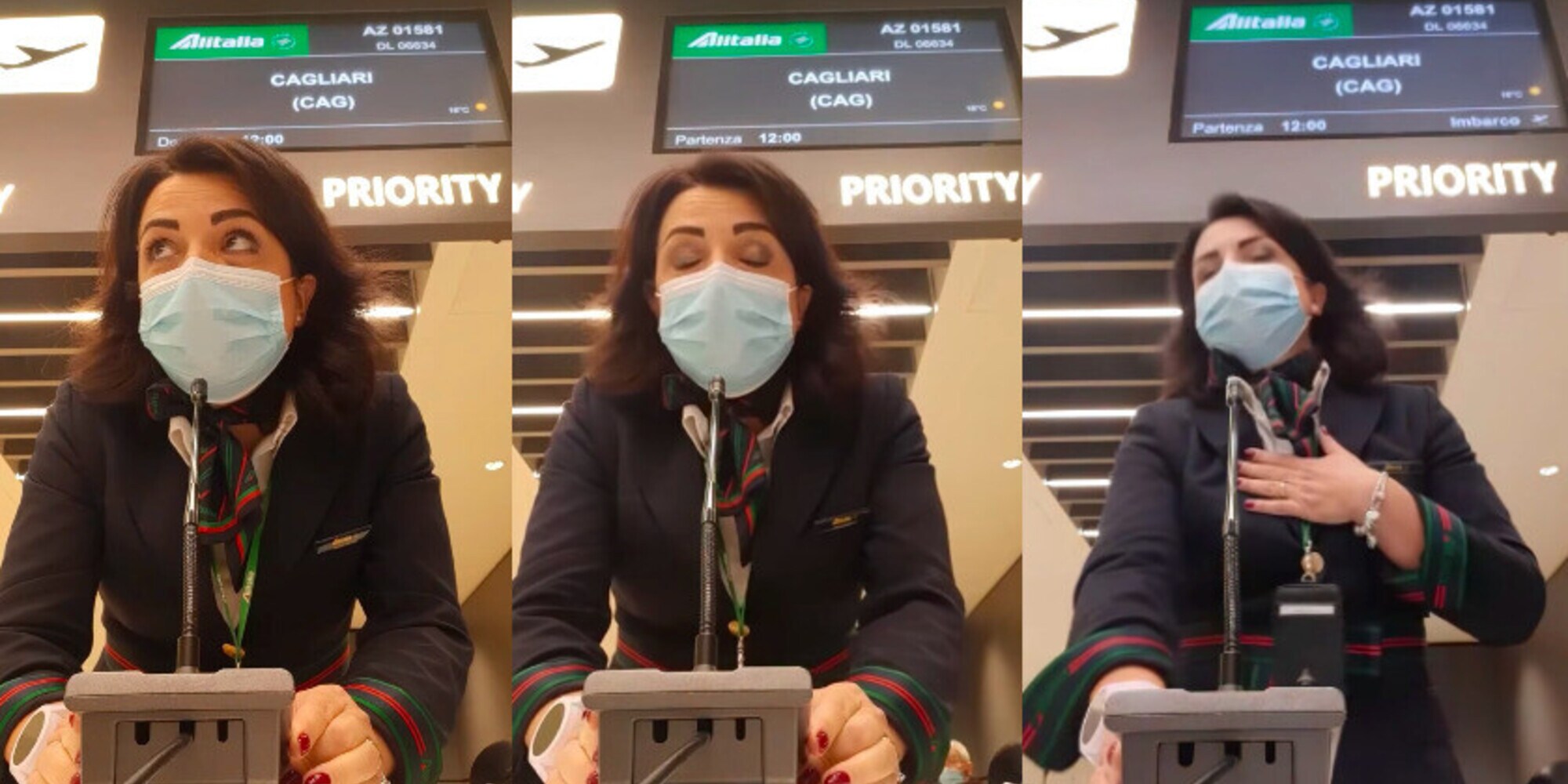 Ultimo volo Alitalia, l'annuncio commovente della hostess