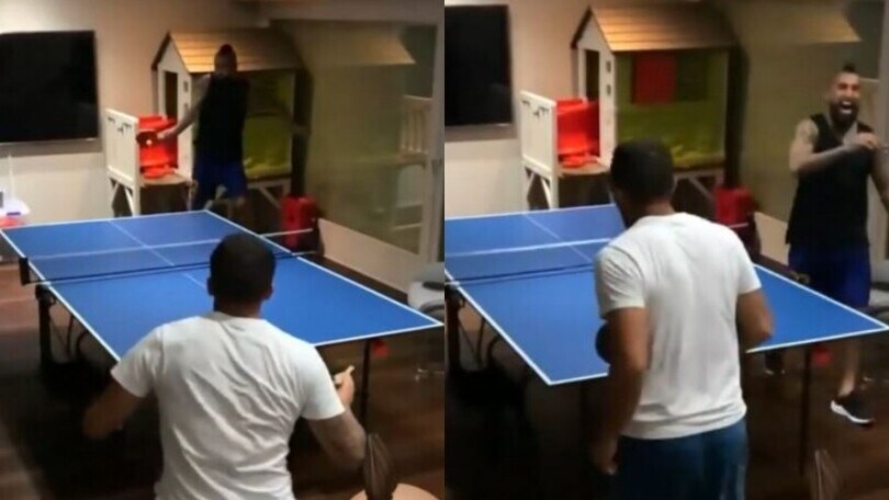 Vidal campione anche a ping pong: e poi esulta così!