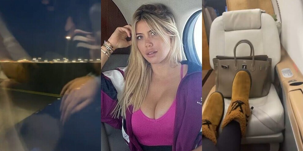 Wanda Nara lascia Milano: chi è con lei sull'aereo privato?