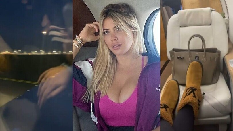 Wanda Nara lascia Milano: chi è con lei sull'aereo privato?