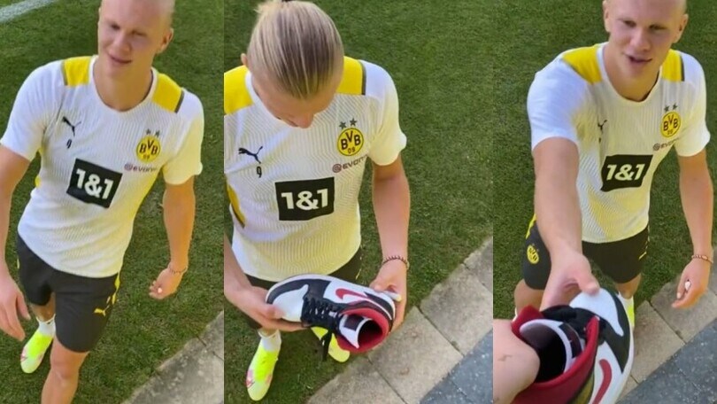 Haaland e lo scherzo alla tifosa: "Non ce le ho queste scarpe..."