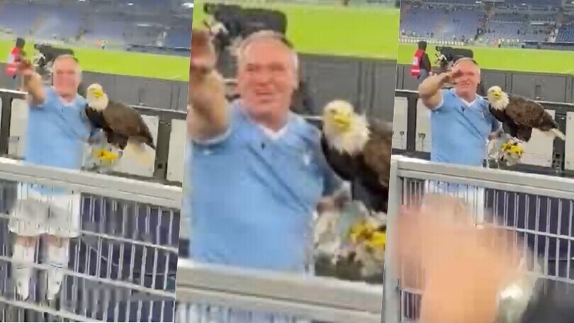 Lazio, il falconiere e il saluto fascista
