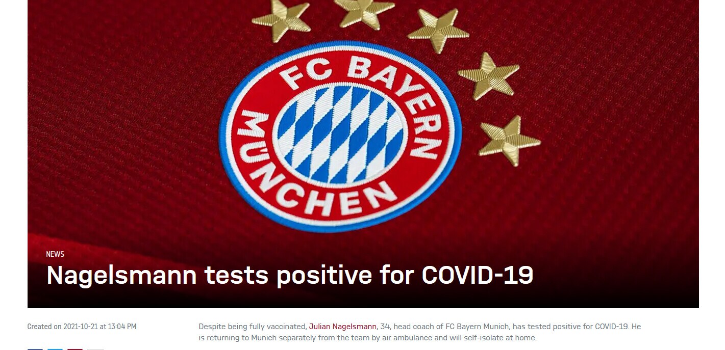 Bayern Monaco, positivo al Covid il tecnico Nagelsmann