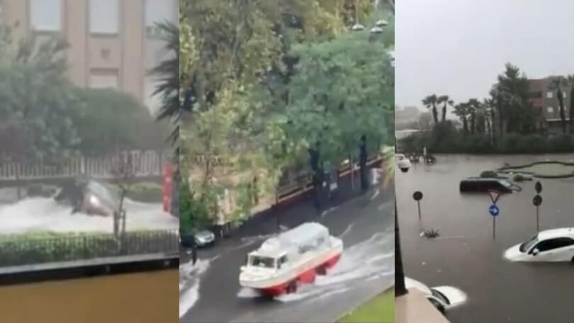 Nubifragio a Catania: le strade sono un fiume in piena!