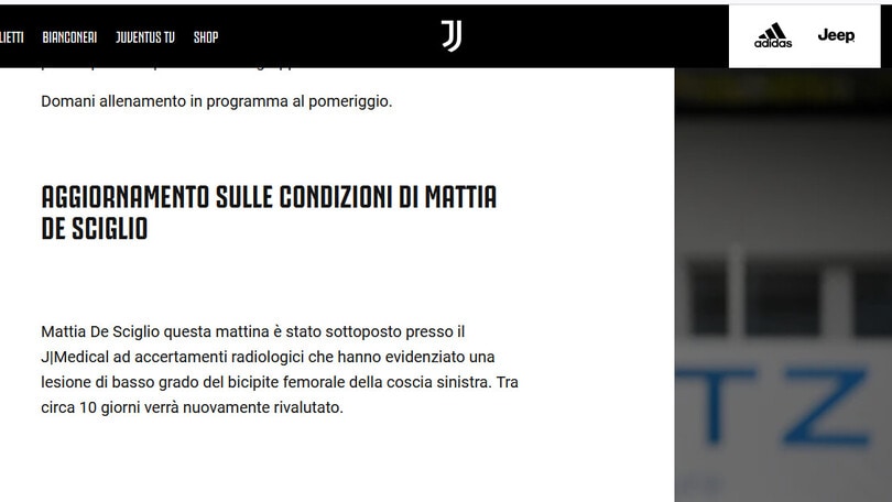 Juventus, De Sciglio si ferma: torna dopo la sosta