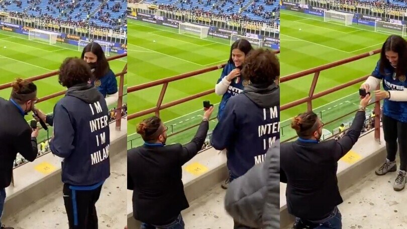 Inter, la proposta di matrimonio live da San Siro
