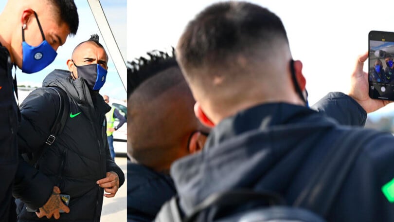 Inter, trasferta Champions: Vidal, selfie con Correa prima del volo