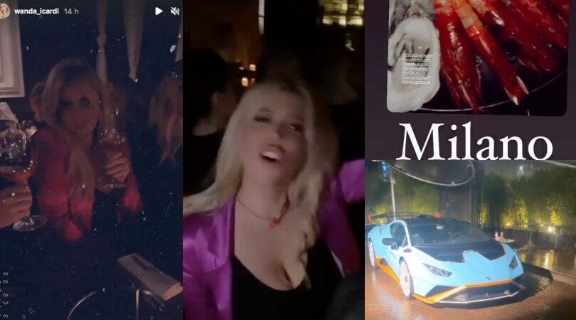 Wanda Nara a Milano senza Icardi: balli scatenati, bollicine e anche una Lambo!