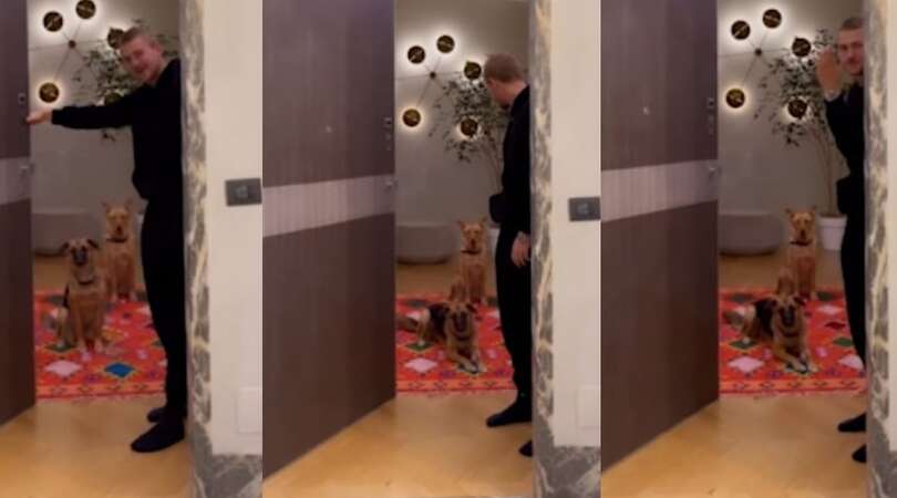 De Ligt e i cani salutano Anne