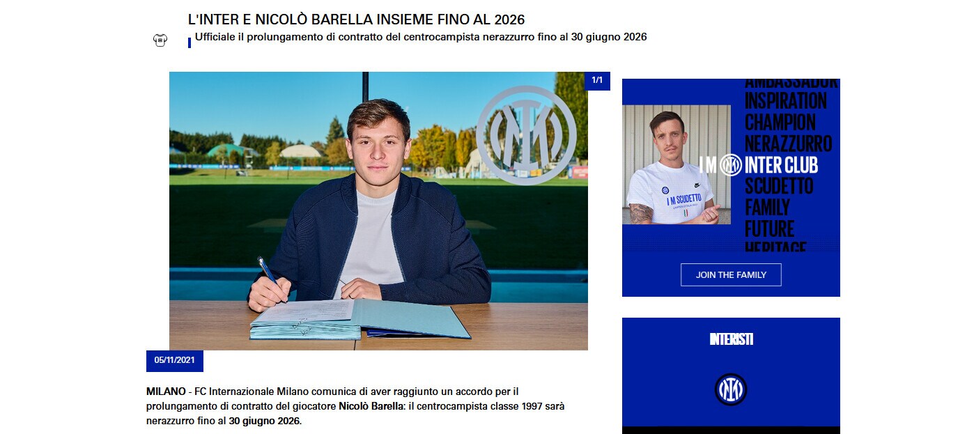 Ufficiale, Inter-Barella: accordo fino al 2026