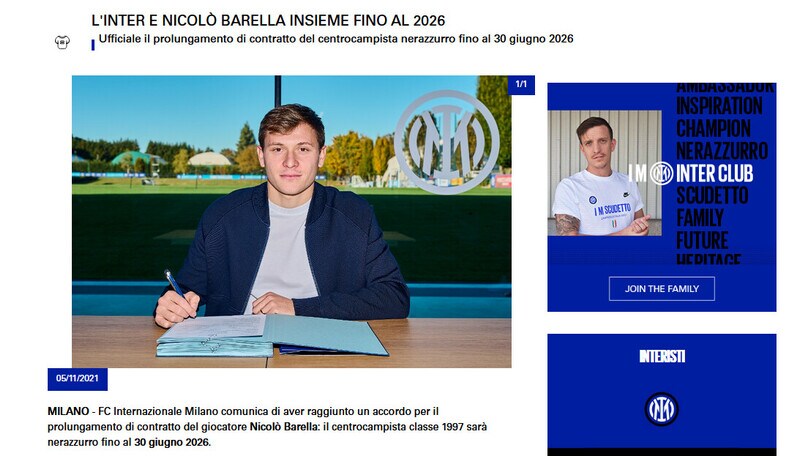 Ufficiale, Inter-Barella: accordo fino al 2026
