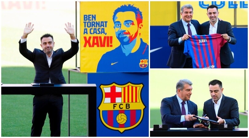 Il Barcellona presenta Xavi: "Bentornato a casa"