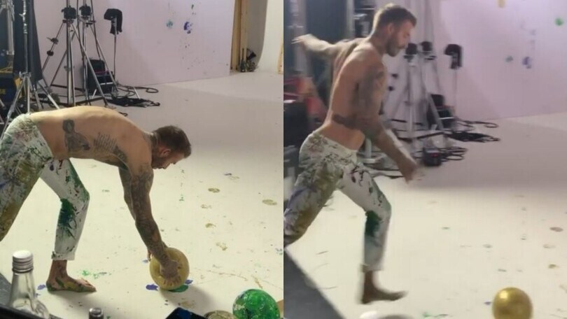 Beckham e quello strano modo di addobbare l'albero di Natale... con i piedi