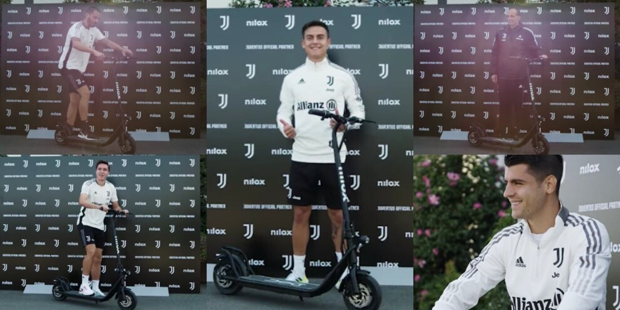 Juve, i bianconeri sfrecciano in monopattino durante la sosta per la Nazionale