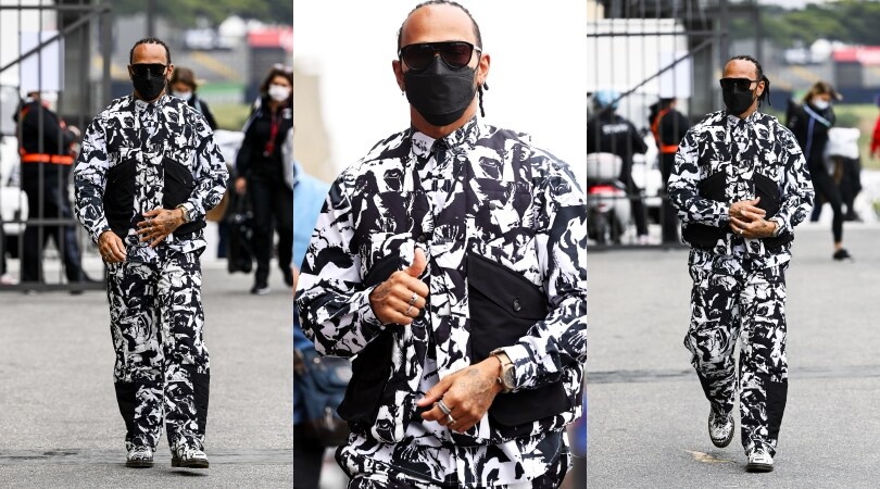 GP Brasile, Lewis Hamilton sempre più stravagante: l'oufit stavolta è muccato