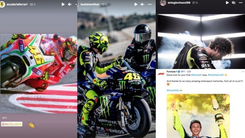 Grazie Vale, la F1 si commuove! Hamilton, Ferrari, Ricciardo: tutti salutano Rossi