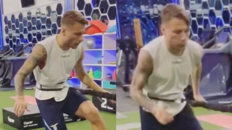 Immobile suda in palestra a ritmo di musica