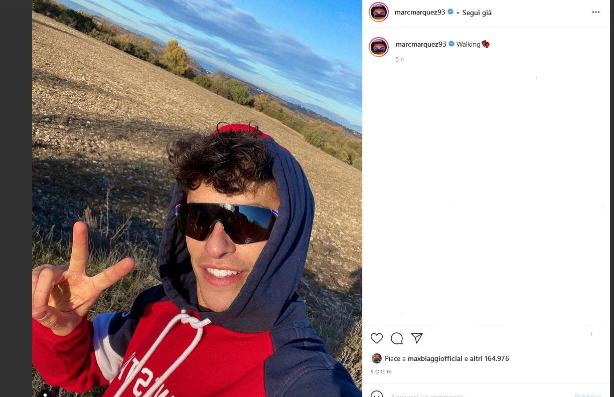 MotoGp: Marc Marquez riappare sui social