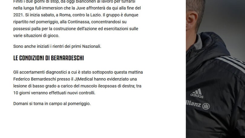 Juve, Bernardeschi fuori almeno 10 giorni