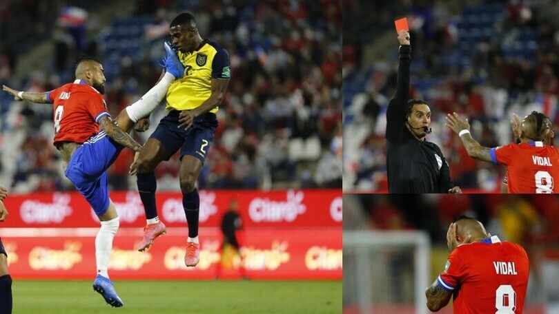 Vidal, follia in Cile-Ecuador: colpo in faccia e rosso diretto