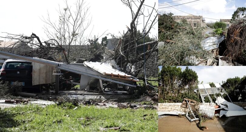 Tromba d'aria a Modica, alberi sdradicati e case distrutte