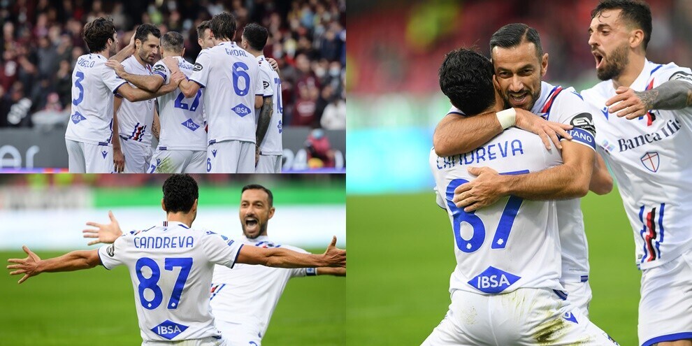Un autogol e Candreva lanciano la Samp: Salernitana ko 2-0