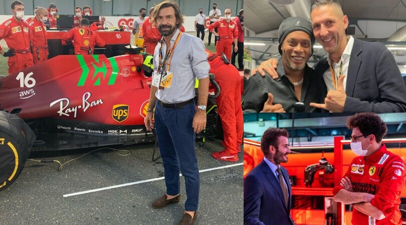 Pirlo, Materazzi, Beckham e Ronaldinho: super tifosi Ferrari e Red Bull in Qatar!