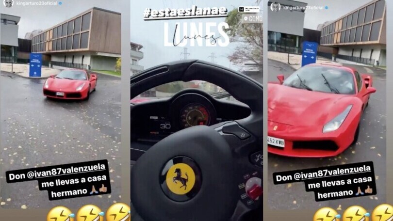 Vidal, dov'è la Panda? Il ritorno è alla Ferrari 488 Spider