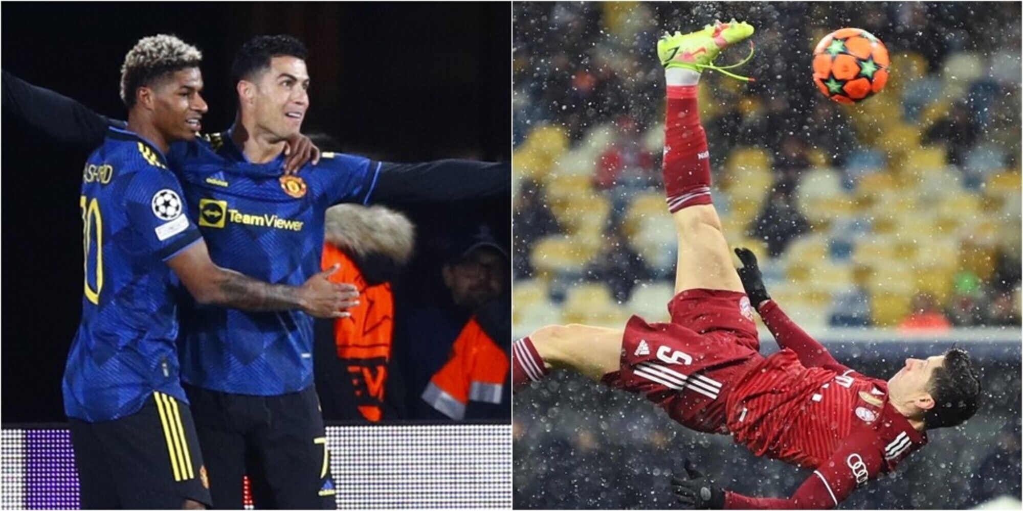 United e Ronaldo agli ottavi: battuto il Villarreal. Bayern, super gol di Lewandowski