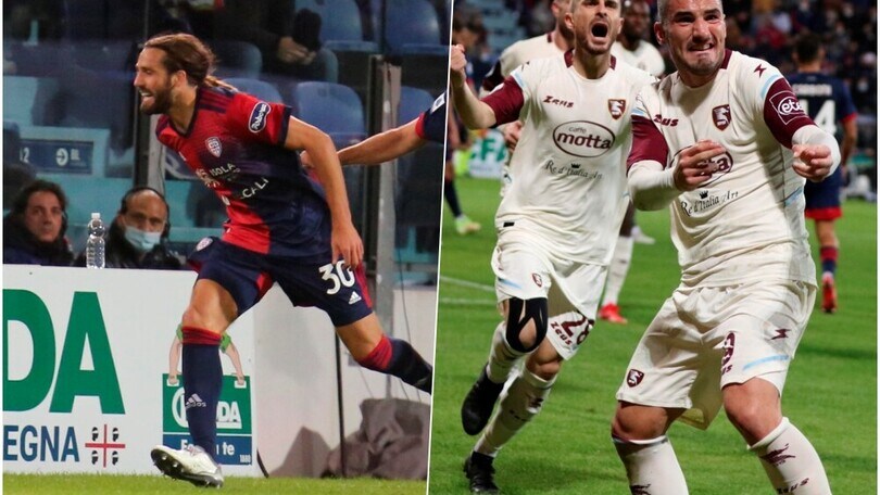 Il Cagliari si illude con Pavoletti, la Salernitana respira con Bonazzoli