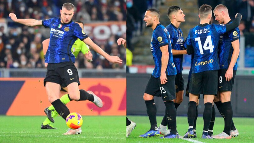 Dzeko, gol dell'ex e non esulta: l’Inter vince anche a Roma