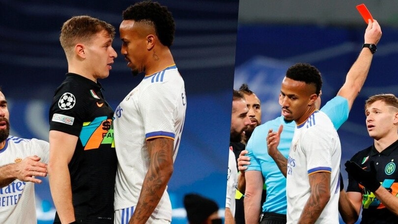 Inter, follia Barella: reazione a Militao, espulso FOTO