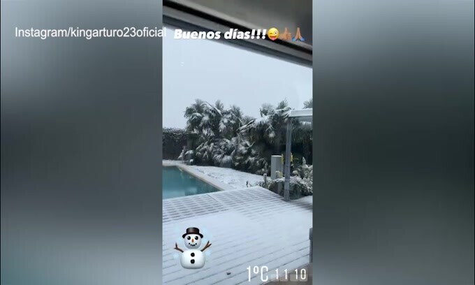 Neanche la neve ferma Vidal: eccolo in giro con la sua Panda