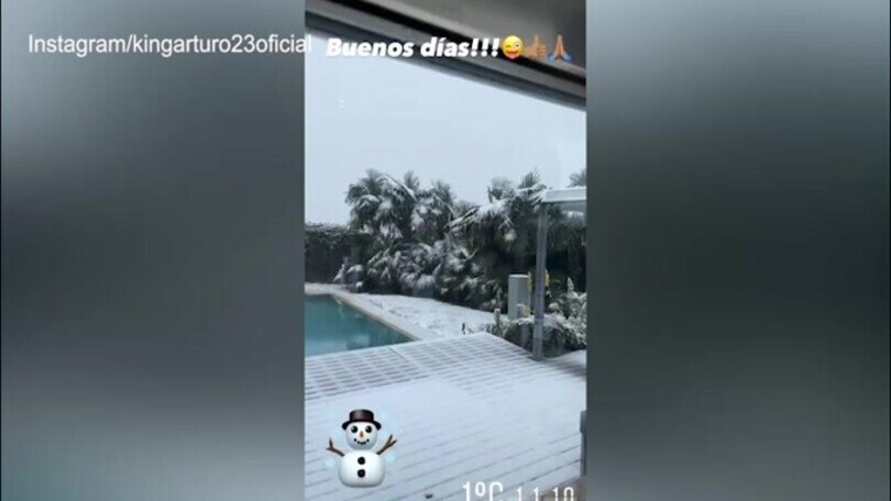 Neanche la neve ferma Vidal: eccolo in giro con la sua Panda